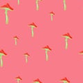 Magical fly agaric wallpaper. Fairytail mushrooms Seamless pattern