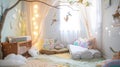 Magical Forest Dreams: Enchanted Nursery Room in Soft Pastel Hues Royalty Free Stock Photo