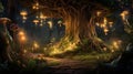 A magical forest with \'Enchanted Birthday\' Royalty Free Stock Photo