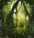 Magical Forest Fairy Lights Royalty Free Stock Photo