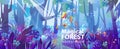Magical forest, Vector fairy tale background Royalty Free Stock Photo