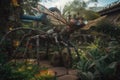 magical garden, filled with strange and wondrous plants, insects, and creatures