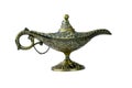 Magical genie lamp of aladdin,a antique lamp displayed on a white background Royalty Free Stock Photo