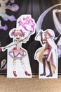 Magical girls life sized standee of the Japanese anime Puella Magi Madoka Magica.