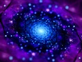Magical glowing mandala in space fractal with particles Royalty Free Stock Photo