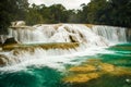 Magical green waterfall of Agua Azul in mexican Chiapas Royalty Free Stock Photo