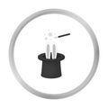 Magical hat icon in monochrome style isolated on white background. Circus symbol. Royalty Free Stock Photo