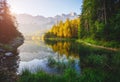 Magical image of the famous lake Eibsee Royalty Free Stock Photo