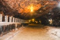 Magical inside view of Khewra salt mine Royalty Free Stock Photo