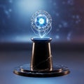 Magical Light Sphere Emerging from a Top Hat in a Mystical Performance Scene Royalty Free Stock Photo