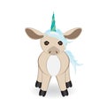 Magical little Unicorn with blue mane,tail and horn.Vector.The d