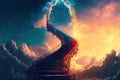 Magical long stairway to heaven to dream Royalty Free Stock Photo
