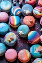 Magical macarons made in unicorn colors