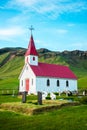 Magical majestic picturesque cozy little church nearby Stokksnes, Iceland. Exotic countries. Amazing places