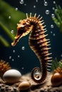 Magical Maternal Love: Spiraling Seahorse with a Precious Surprise