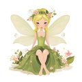 Magical meadow whispers, delightful illustration of colorful fairies with vibrant wings and whispers of meadow flowers Royalty Free Stock Photo