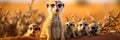 magical meerkat watching over his family in the Kalahari desert. Generative AI