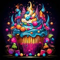 Magical Mesmerization: A Tower of Cupcakes Casting a Spell Royalty Free Stock Photo