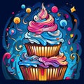 Magical Mesmerization: A Tower of Cupcakes Casting a Spell Royalty Free Stock Photo