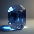 Magical mineral sapphire. Blue gemstone. Glowing gemstone