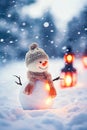 Magical Moments with a Charming Snowman - Generative AI
