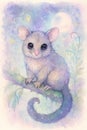 Magical moonlit possum Royalty Free Stock Photo