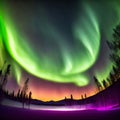 Magical and mystical northern lights. Aurora Borealis.