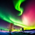 Magical and mystical northern lights. Aurora Borealis.