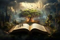 Magical Nature Landscape Fantasy World of Open Book Digital Art