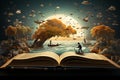 Magical Nature Landscape Fantasy World of Open Book Digital Art