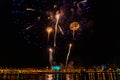 A magical night in Budapest with firework Royalty Free Stock Photo