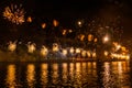 A magical night in Budapest with firework Royalty Free Stock Photo