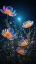 Magical night flowers Royalty Free Stock Photo