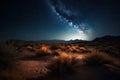 magical nighttime desert with stars and moon shining overhead