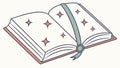 Magical Open Book with Glowing Pages, Enchanted Reading, vector design Generative AI Royalty Free Stock Photo