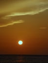 a magical orange sunset over the ocean Royalty Free Stock Photo