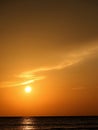 a magical orange sunset over the ocean Royalty Free Stock Photo