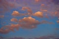 Magical pink clouds at sunset on background Royalty Free Stock Photo