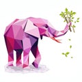 A magical pink elephant. A wonderful illustration.