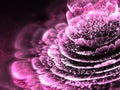 Magical pink fractal flower with pollen