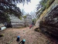 Magical place of giant stones and narrow passages in the mountain