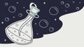 Magical Potion Bottle, Mystical Elixir Alchemy, vector design Generative AI Royalty Free Stock Photo