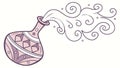 Magical Potion Bottle Smoke Vector, Alchemy Fantasy Elixir, Witchcraft Spell, vector design Generative AI Royalty Free Stock Photo