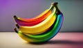 Magical Rainbow Banana Gorgeous Delights Royalty Free Stock Photo
