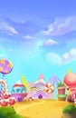 Magical Rainbow Land. Children Imaginary Natural Backdrop. Concept Art