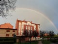 Magical rainbow at sunrise