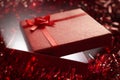 Magical red Christmas gift box Royalty Free Stock Photo