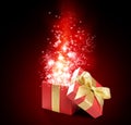 Magical red gift Royalty Free Stock Photo