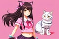 Magical School Days with Feline Friends.AI Generated