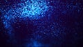 Magical sparkles of light form abstract structures. Blue glow particles with amazing bokeh for fantastic background. 3d Royalty Free Stock Photo